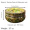 4 Ct 400 Grams Meenakari Stainless Steel Box Decorative Small Round Cookie Tin Indian Wedding Favor Container Dabba for Sweets Laddu Dryfruit Chocolate Multipurpose Storage Box - Housewarming Gift